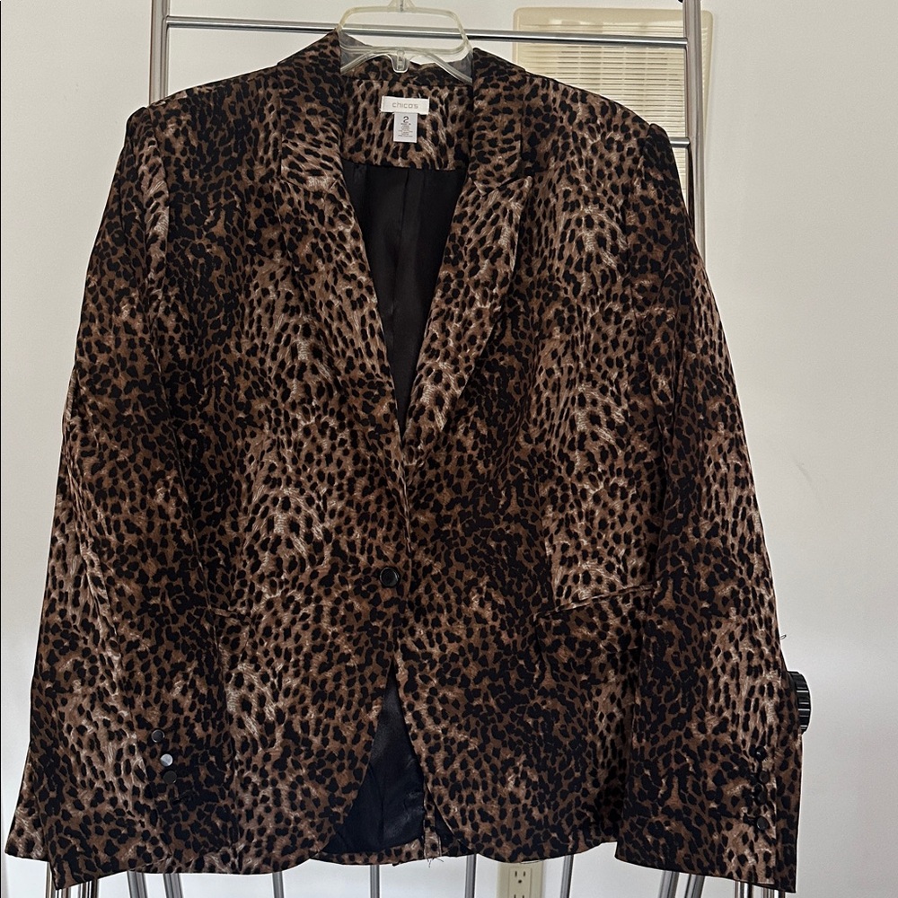 Chico's Leopard Print Blazer size 2